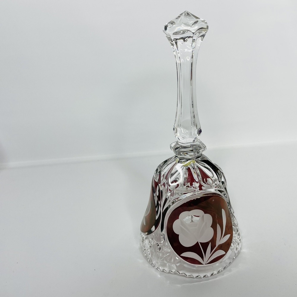 Bleikristall Hofbauer Collection 24% Lead Crystal Bell Red Flower‎